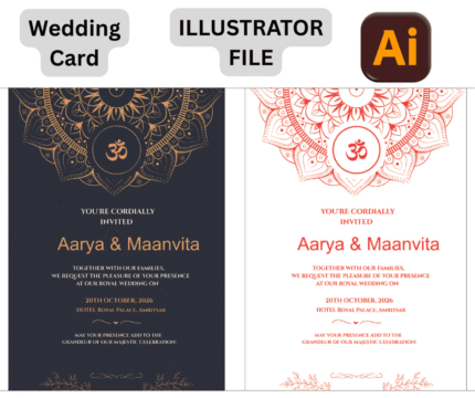 Colored - Wedding Card - Illustrator file