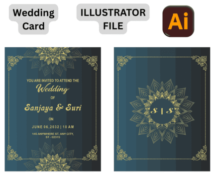 Colored - Wedding Card - Illustrator file