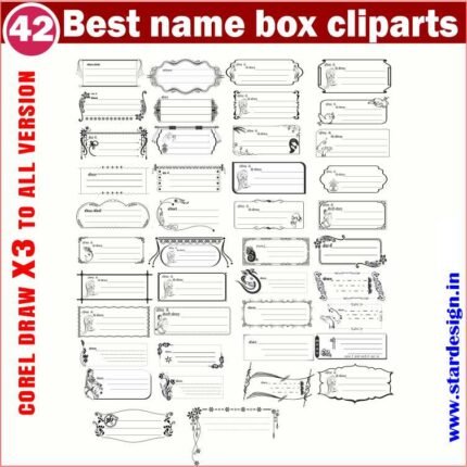 Fancy Name Box Clipart Design Package