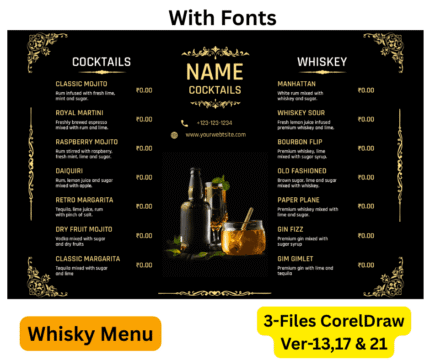 Whisky-Cocktail Menu Card