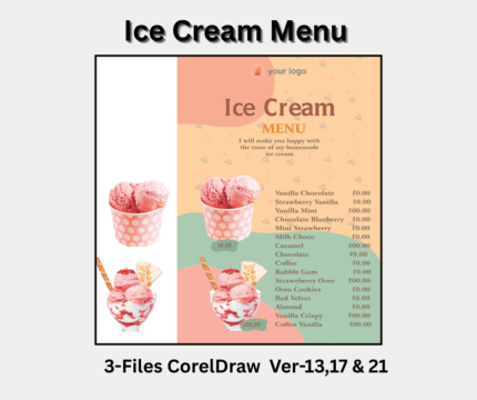 Ice Cream Menu Card CDR File