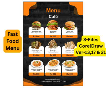 Fast Food Menu Card CDR File