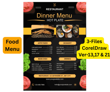 Food Menu Card Design CDR File
