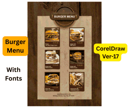Burger Menu Card Design CDR File