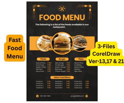 Fast Food Menu Card CDR File