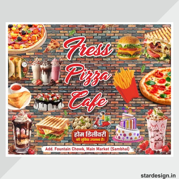 Restaurant wall wallpaper banner design cdr file