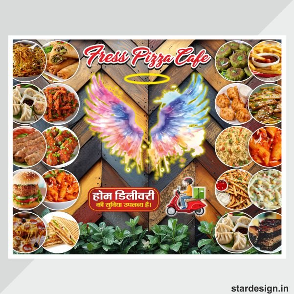 Restaurant wall wallpaper design cdr file