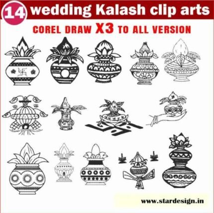 Latest And wedding Kalash clipart packge