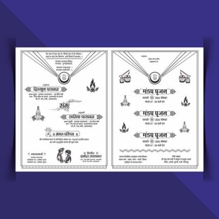 Premium Hindu Square Shadi Card Cdr