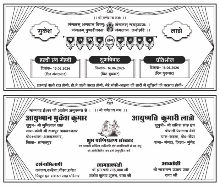 Best hindu wedding card cdr file