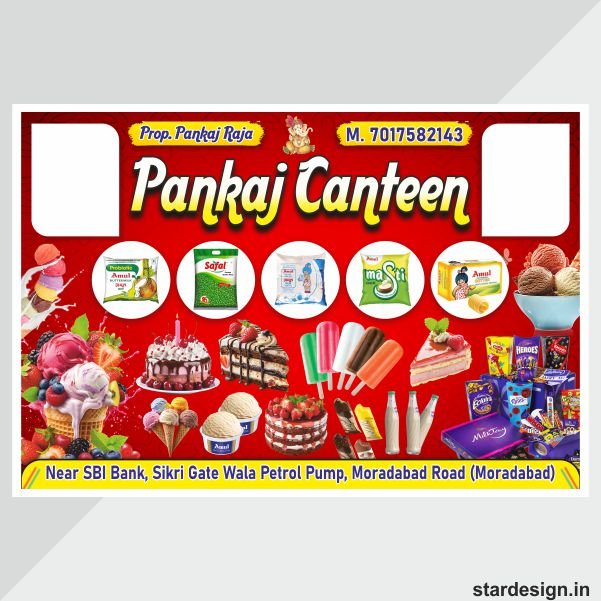 Canteen restaurant banner design cdr file