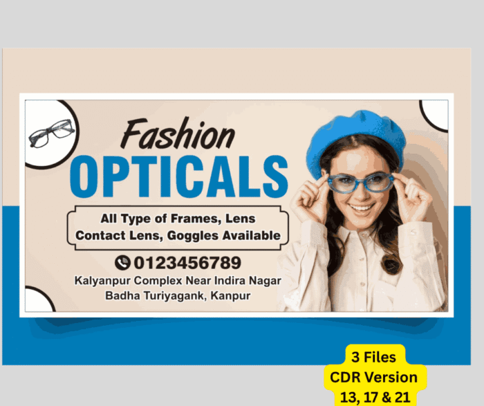 Opticals Shop, Eye Care Clinic Flex, Banner