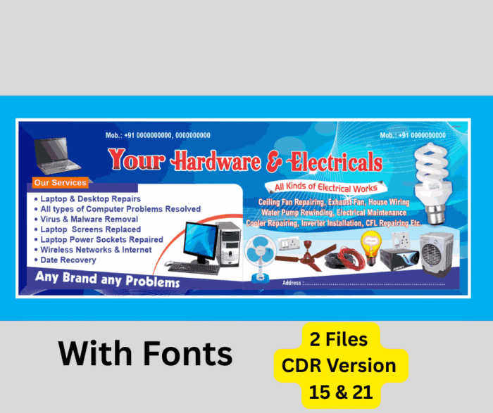 Computer Hardware & Electrical Shop Flex, Banner