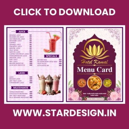 Menu Card CDR File