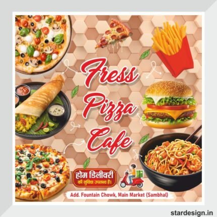 Pizza cafe banner design cdr file