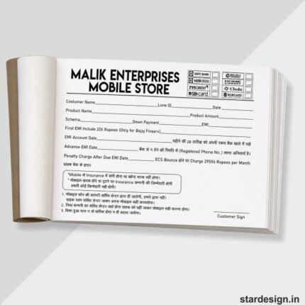 Mobile Store bill book design cdr file