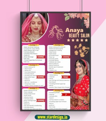 beauty salon price list CDR File