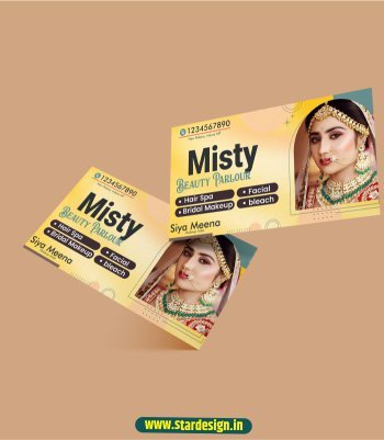 Beauty parlour visiting card design