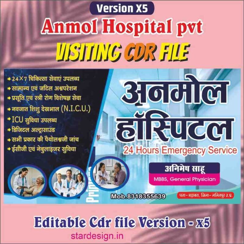 Creative Ramadan Poster Design Ideas for 2025: CDR Files and More 70 Anmol hospital Visiting Card CDR File