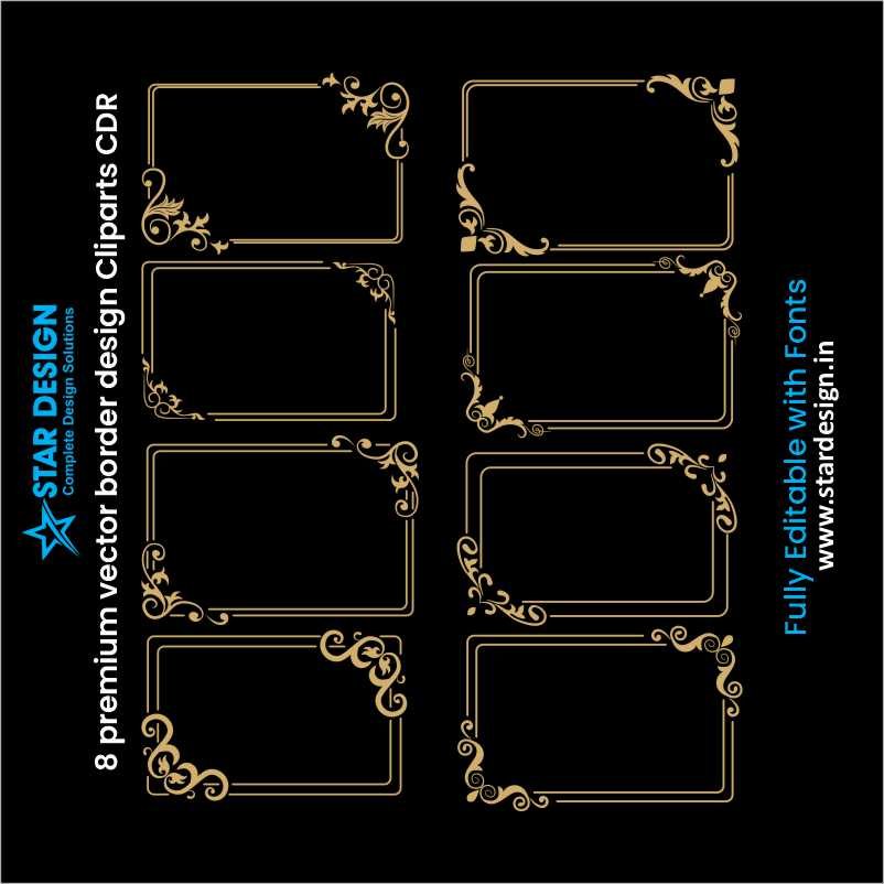8 premium vector border design Cliparts Cdr Pack 8 premium vector border design Cliparts Cdr