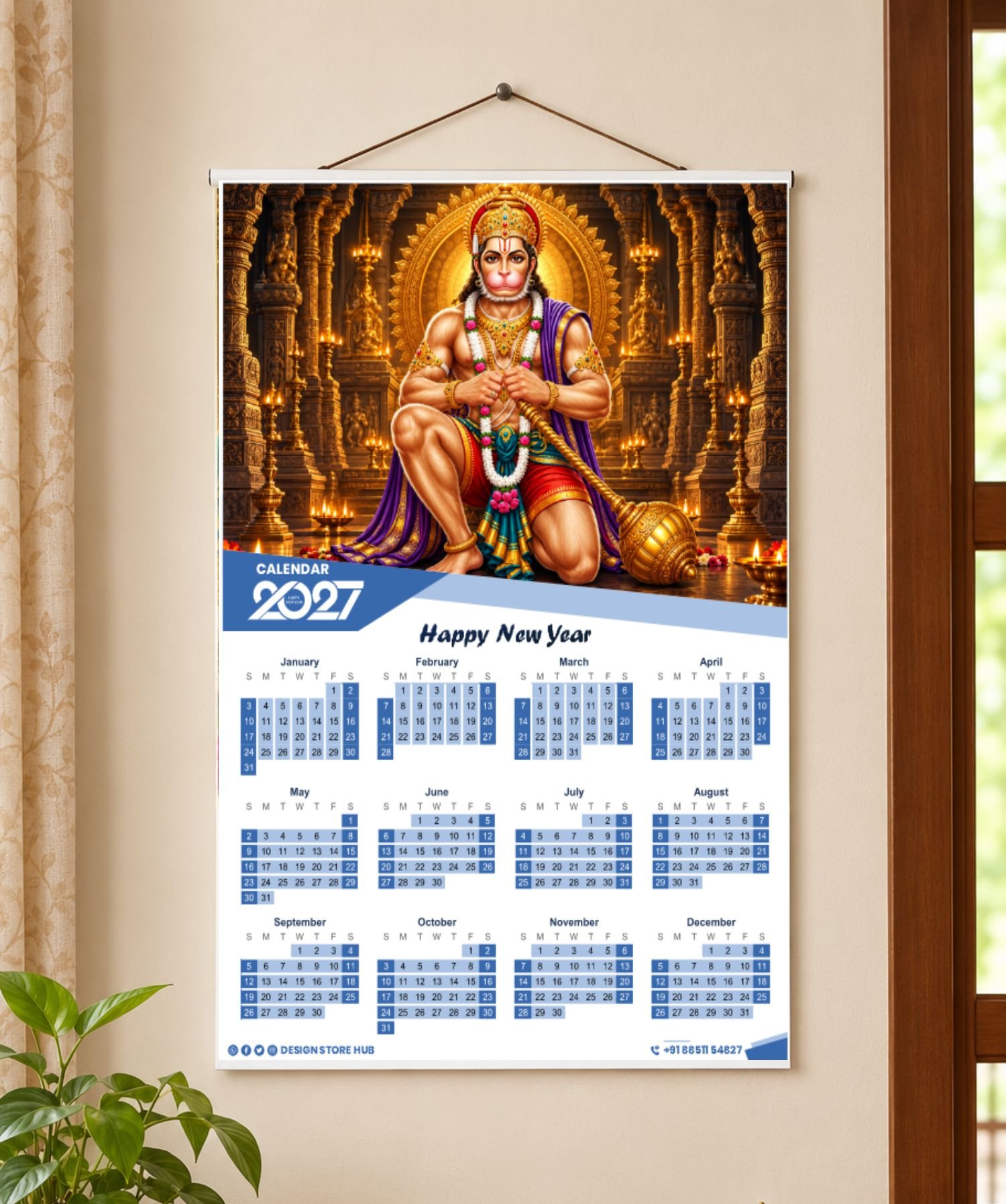 Untitled-1-2 Hanuman Ji Calendar 2027 CDR Design | Bajrangbali Wall Calendar